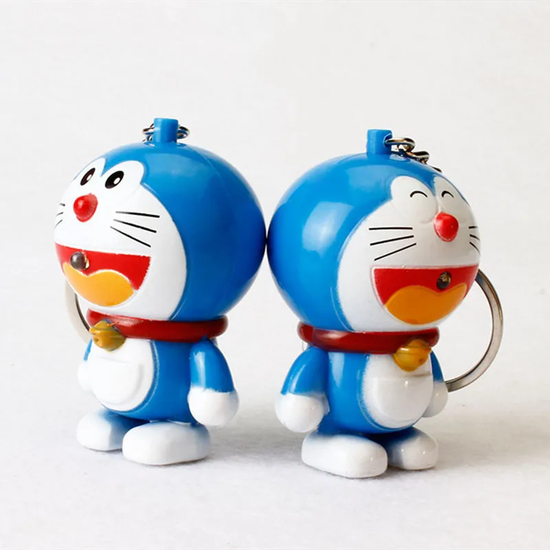 

Hot Sale New Novelty Toys Cartoon Anime Cute Doraemon Figures LED Keychains Doraemon Toys Lighting Sounds Creative Gifts