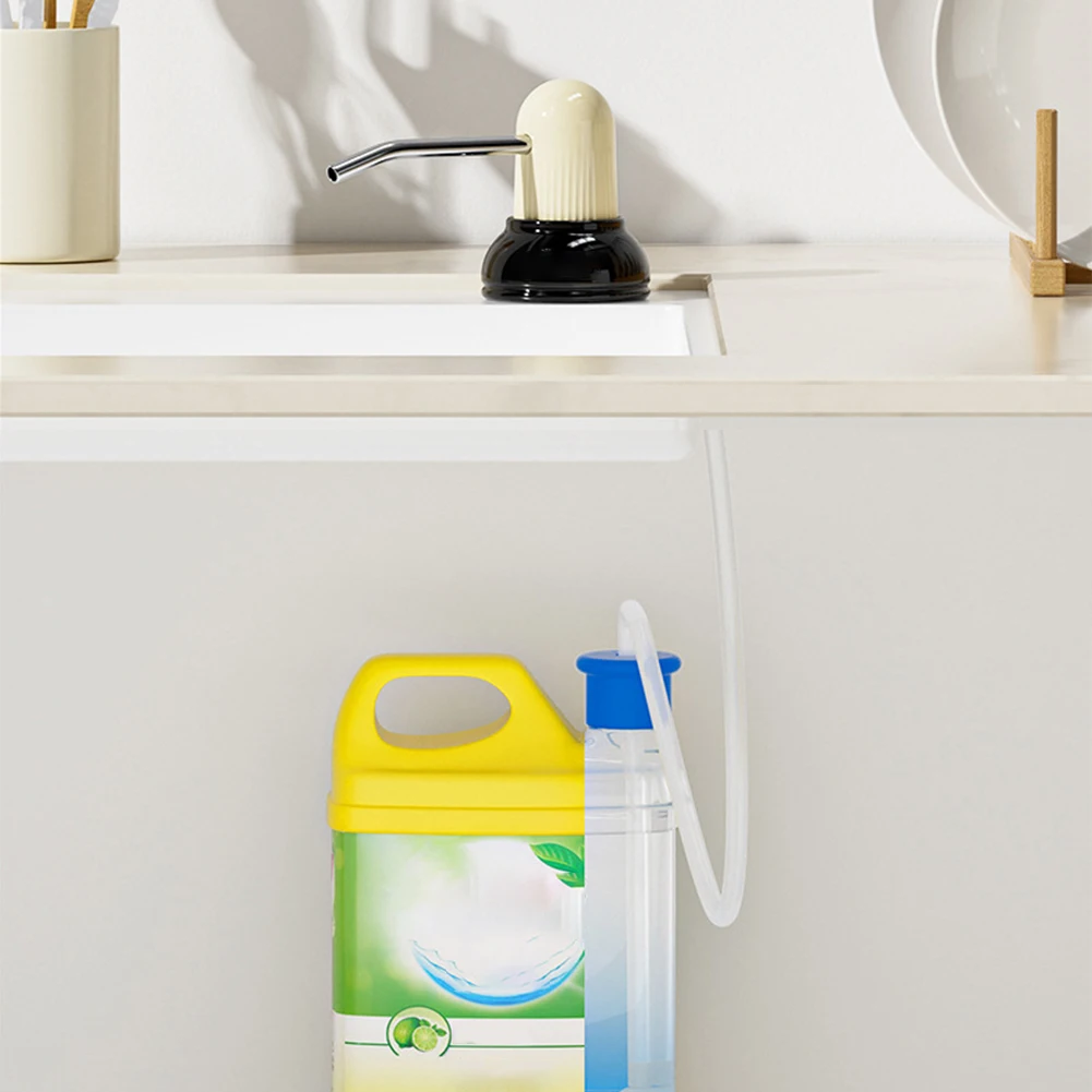 Countertop Soap Dispenser Pump with Extension Tube Dish Soap Press Pump Stainless Steel Liquid Dispenser for Liquid