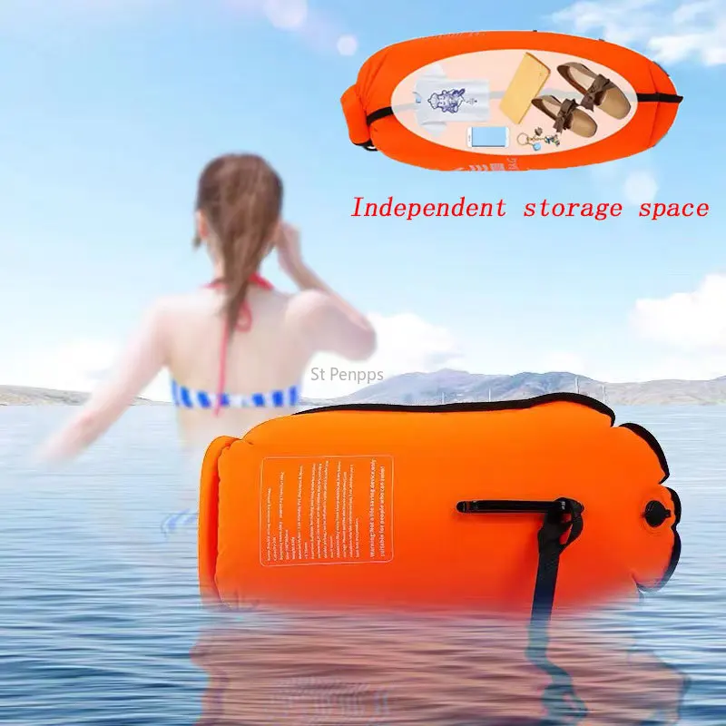 Water Sports Storage Safety Bag Open Swimming Buoy 20L Inflatable Tugboat Float Dry Bag Dual