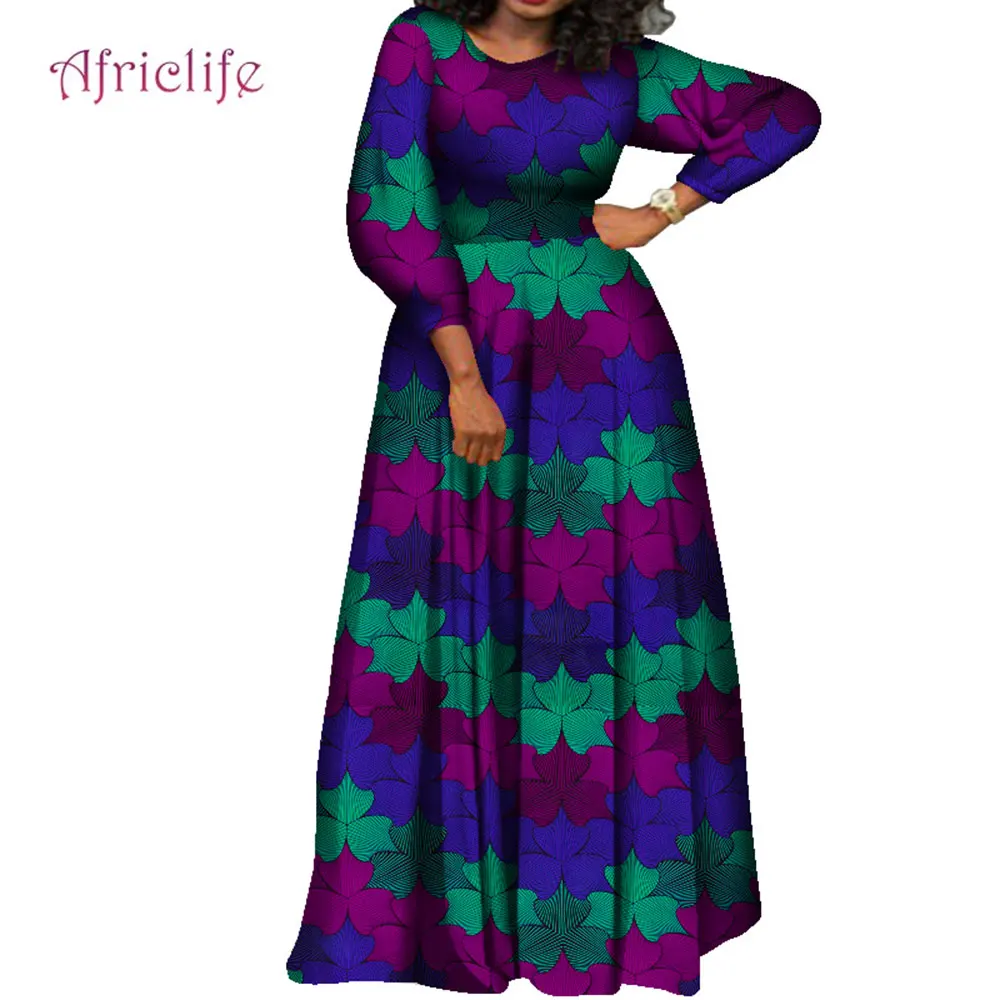 

Plus Size Dresses for Women 4xl 5xl 6xl Soft Cotton with Zipper African Clothing Fall Ankle-length Pleated Dresses WY8243