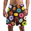 Cartoon Donut Pattern Beach Shorts For Men 3d Printed Cupcake Running Shorts Quick Dry Surfing Board Sports Swimming Shorts 2