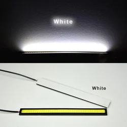 LED Car DRL Waterproof Driving Fog Lamp with Turn Signal Light - 17cm, White/Ice Blue (White)