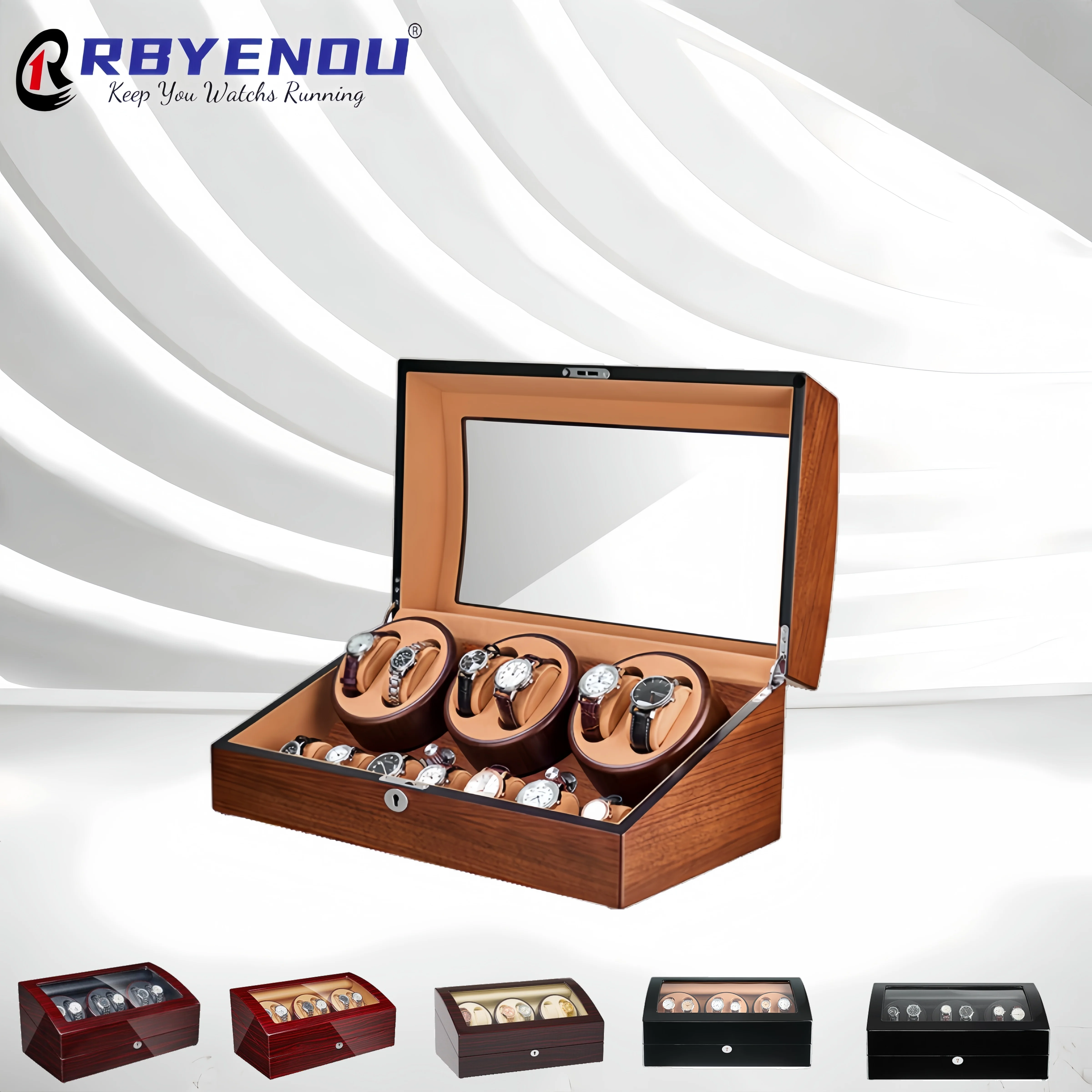For Rolex Luxury Watchs Display Box Rotatable Watch Winders Box LED Lock Watch Case 7 + 6 WatchWinder Personalized watch winder watch display case