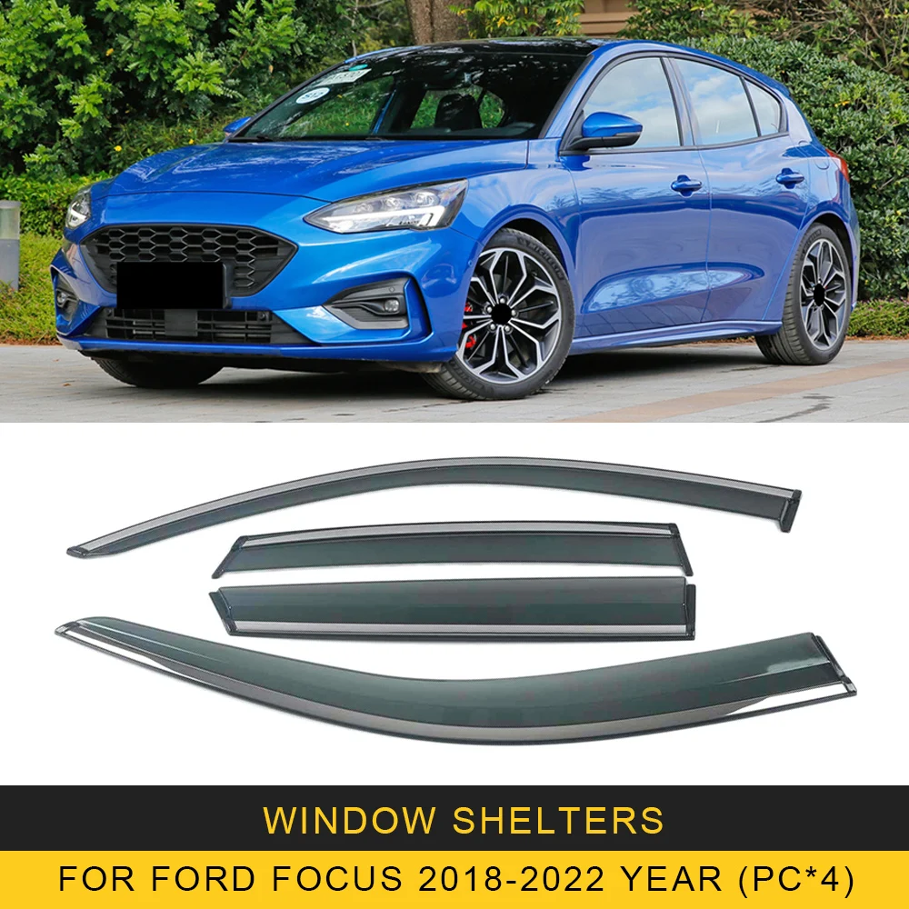 FOR Ford Fiesta/ST Hatchback Sedan window visor car rain shield deflectors  awning trim cover exterior rain cover car accessories - AliExpress