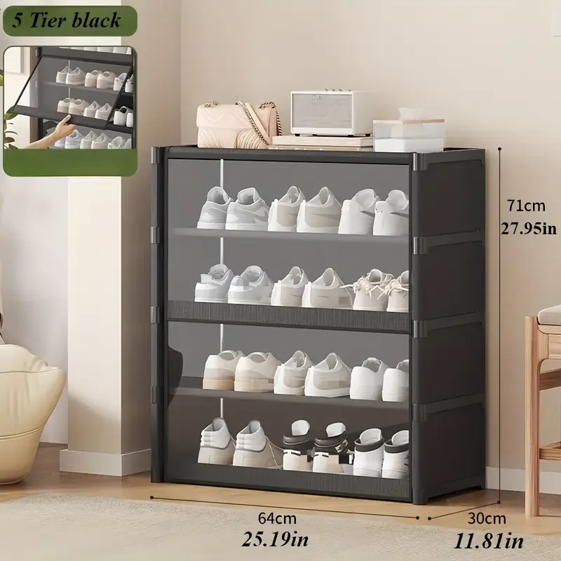 خزانة أدوية معلقة، خيزران أسود، رف قابل للتعديل