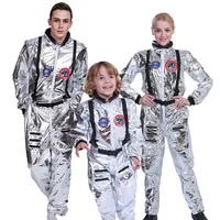 Adult Kid Astronaut Alien Spaceman Cosplay Helmet Carnival Men Women Pilots Outfits for Halloween Group Family Matching Costume