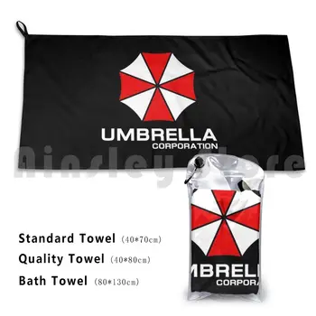 Umbrella Corp. Bath Towel Beach Cushion Umbrella Umbrella Corporation Horror Horror Movie Video Game Gaming