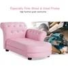 Kids Sofa, Pink Toddler Couch Princess Sofa with PVC Leather and Embedded Crystal, Upholstered Children Chaise Lounge 5