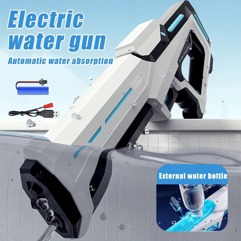 Water Guns Electric Water Guns For Adults Squirt Automatic Water Suction Blasters Summer Outdoor Beach Toy For Kids Gift