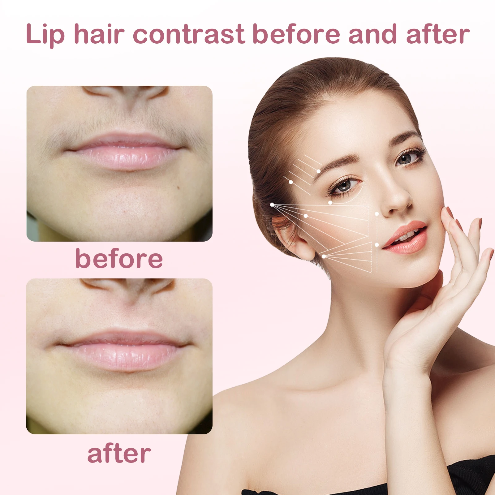 Facial Hair Removal Tool Facial Grooming 3 Spring Threading Stick Applicator Scraper Removal Epilator Manual Full Body Epilator 4