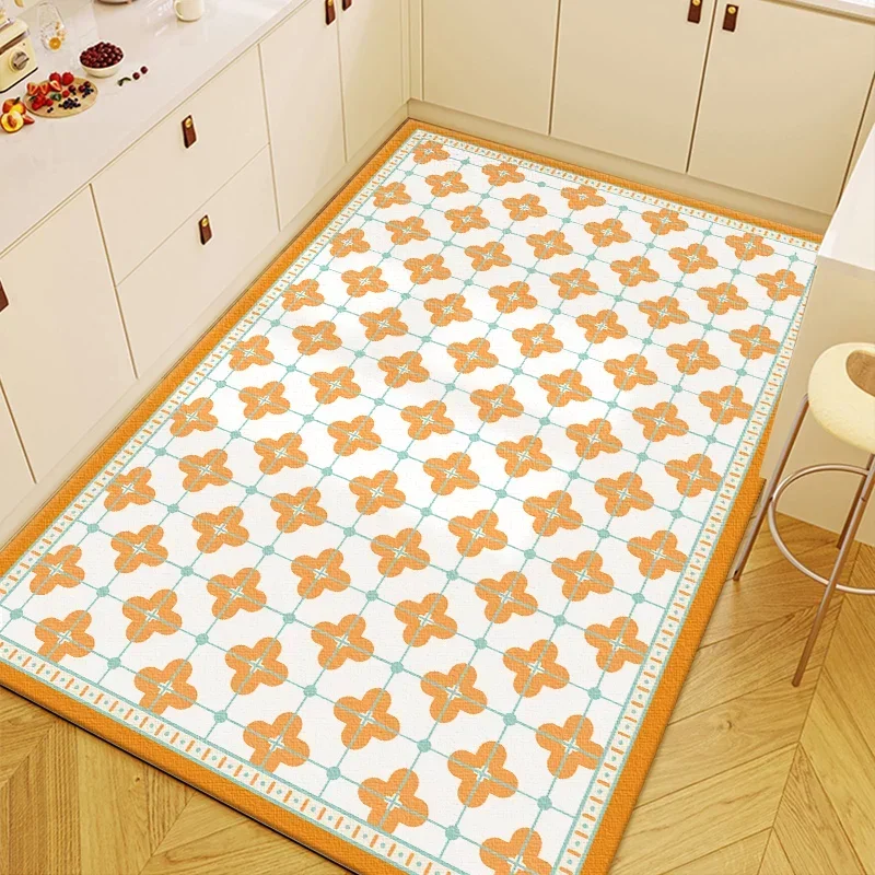 Fashionable Kitchen Floor Mat Oil-proof Anti-slip PVC Waterproof Household Wipeable Wash-free Carpet Balcony Rug Ковер Tapis 러그 4