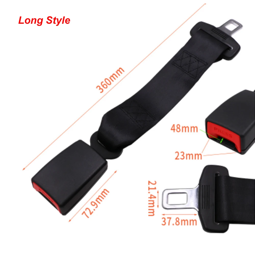 Universal Car Seat Belt Extension Auto Belts Extender Durable Safety Seat Belt Buckle Clip Two Different Size seat belt extender car seat belt accessory seat belt extender kit
