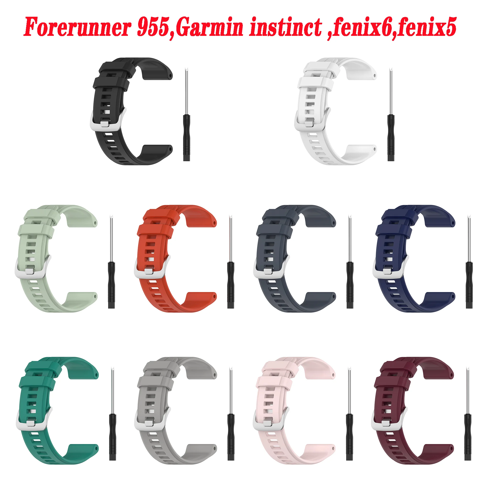 Garmin instinct instinct 2 스트랩, 공식 버튼 실리콘 시계 밴드 스포츠 스트랩 포어러너 955 Fenix6 Fenix5 팔찌
