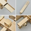 Brushed Gold Bathroom Standing Bathtub Faucet Tub Waterfall Spout Plastic Hand Shower Floor Stand Bath Tub Hot Cold Mixer Tap 4