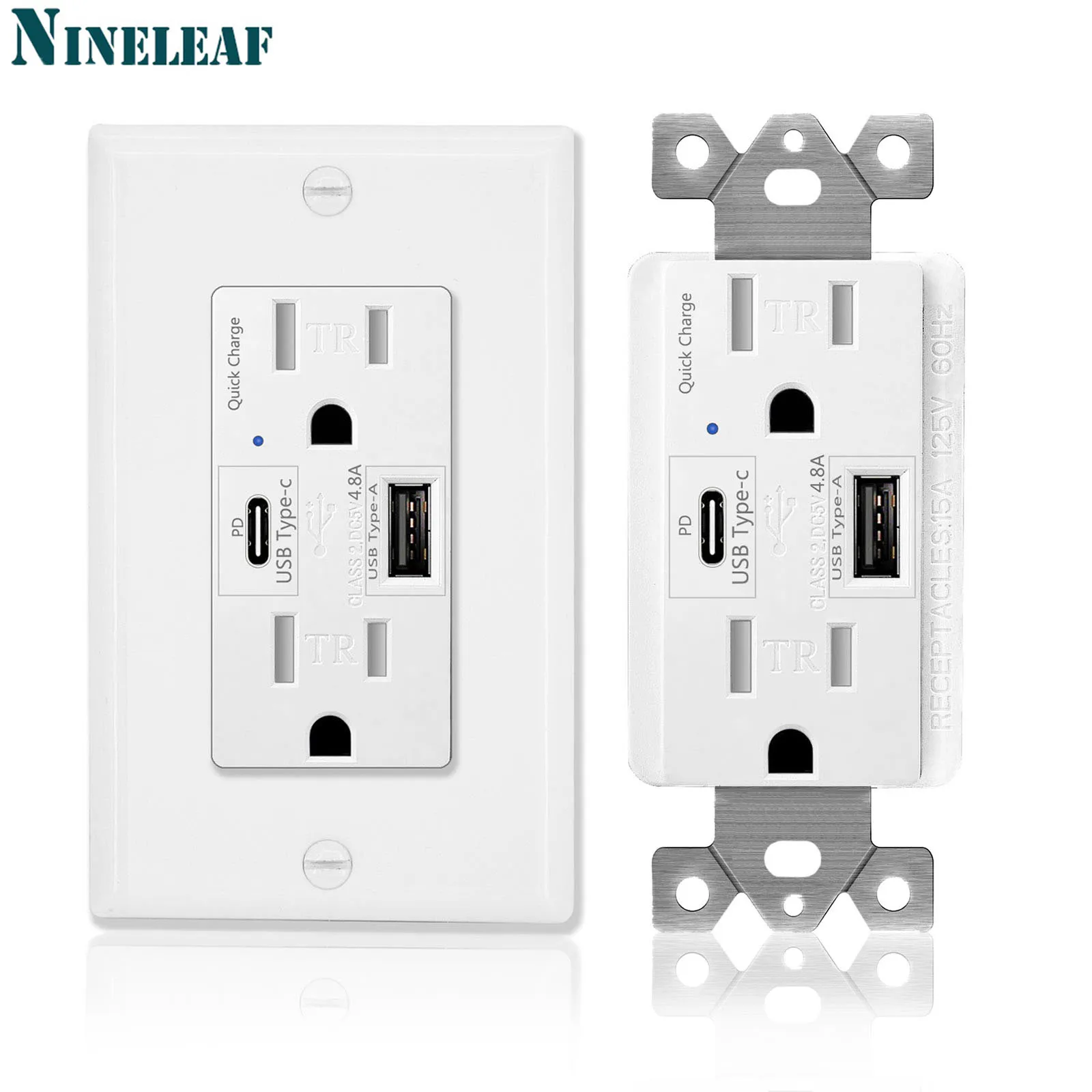 NineLeaf-Power-Socket-4-2A-USB-TypeC-Quick-Charger-15A-Tamper-Resistant ...