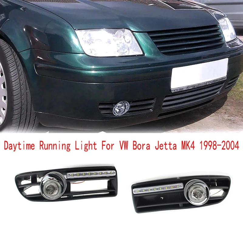 

Front Fog Lights Assembly With Switch Harness Black Plastic Automotive Supplies For VW Bora Jetta MK4 1998-2004