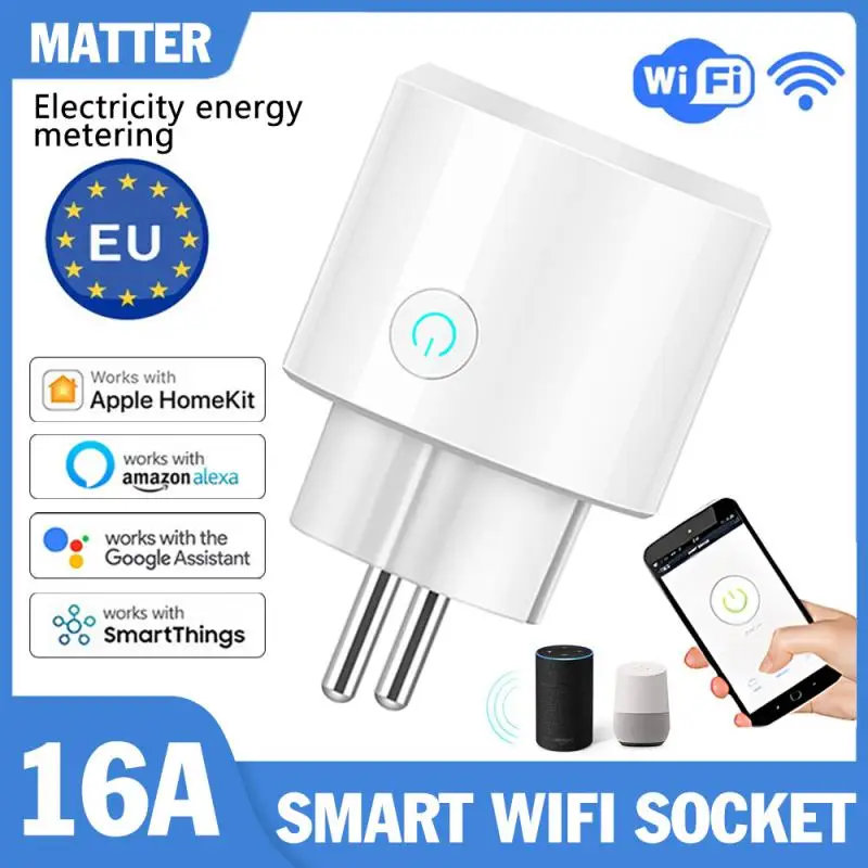 

Умная розетка с Wi-Fi, 16 А, с монитором питания