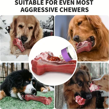 Durable dog chew toys for powerful chewing dogs, sturdy, non-toxic natural rubber toys for cleaning canine teeth 5