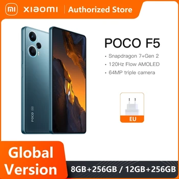 POCO F5 5G 글로벌 버전 스마트폰, 스냅드래곤 7 + 2 세대 옥타 코어, 120Hz, 6.67 인치 AMOLED 도트 디스플레이, 64MP OIS 카메라, NFC 5000mAh