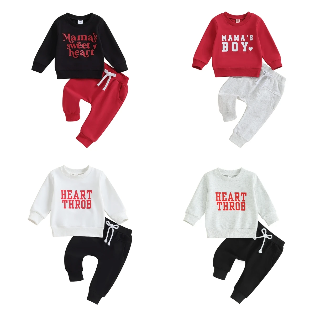 

2023-10-10 Lioraitiin День Святого Валентина наряд для маленьких мальчиков одежда свитшот с надписью топ с эластичным поясом брюки комплект осень весна