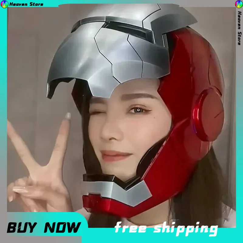 

2023 New Mk5 Iron Man Helmet Voice Control 8-piece Opening And Closing Chinese English Luminous Mask Collect Halloween Gifts