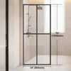 Shower Door Clear Tempered Glass,Framed Shower Screen Panel for Walk-in Bathroom,34”*74” Matte Black Silk Print Finish Shower 4