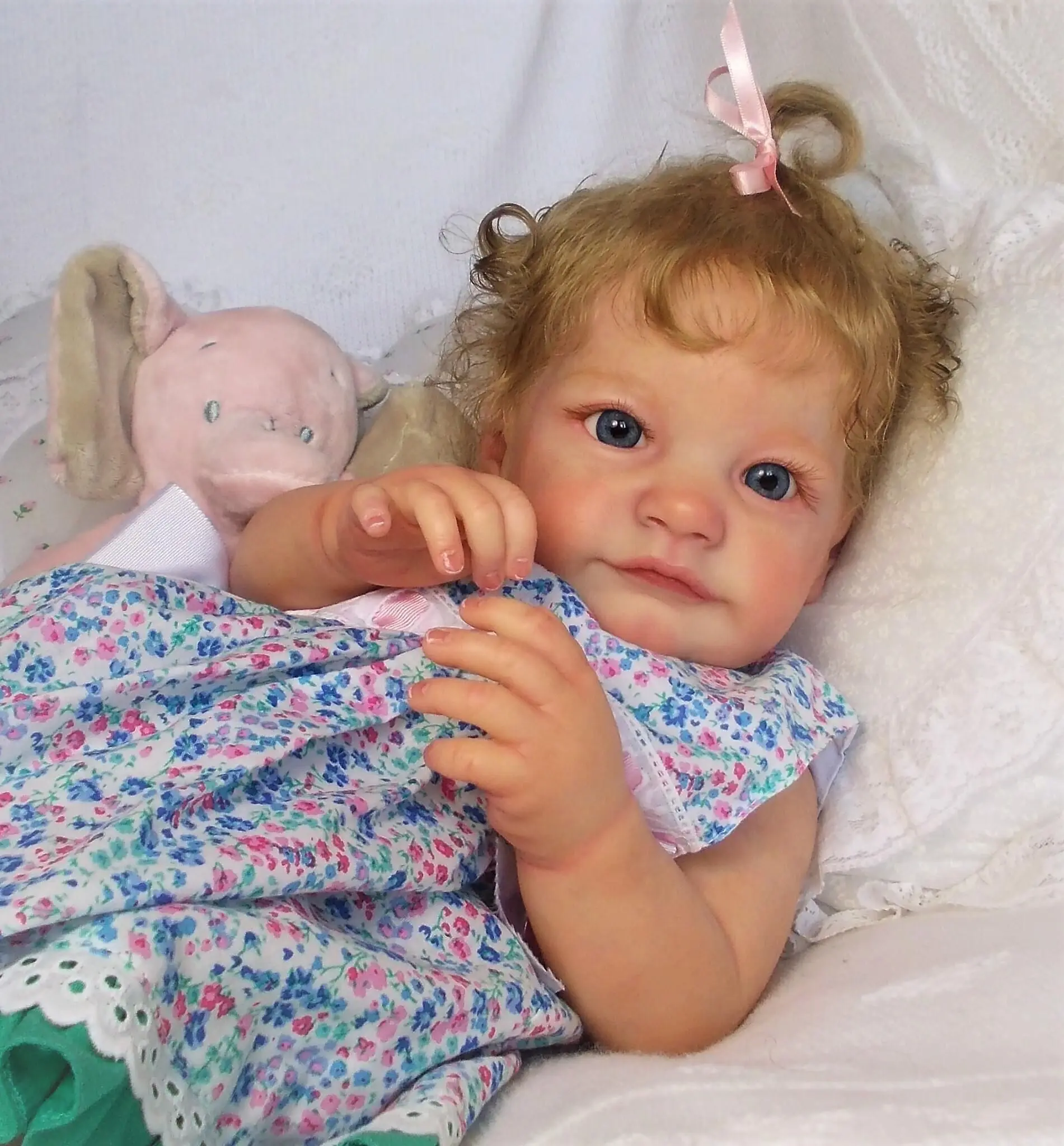 

60 CM 3D-Paint Skin Cloth Body Silicone Reborn Doll Baby Girl Tobiah Toddler Bebe Lifelike Art Hand Made Art Dolls Gift