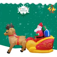 Christmas Inflatable Decoration Santa Claus Reindeer Elk Sleigh Inflatable Toy with LED Lights Outdoor Yard New Year Decor Prop 2