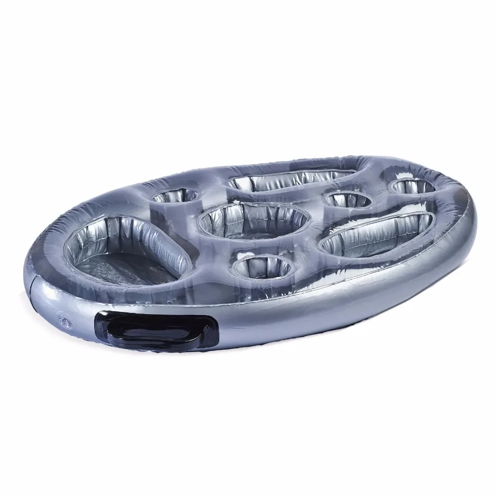 promotional foldable inflatable hot tub pool floating refreshment inflatable snacks serving bar tray snacks wine tray