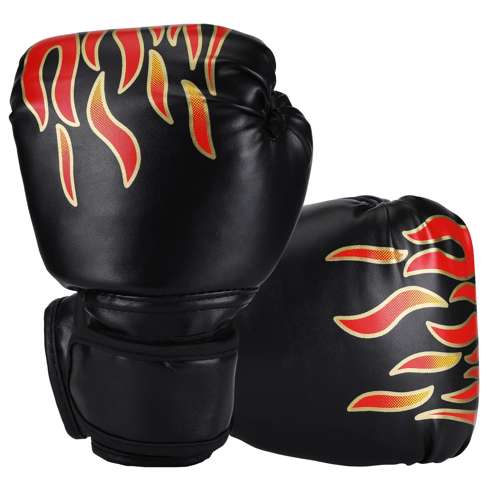 Kids Boxing Gloves Punch Training Comfortable Leather Adjustable Kickboxing Fighting Mitts Glove Hand Protector Red