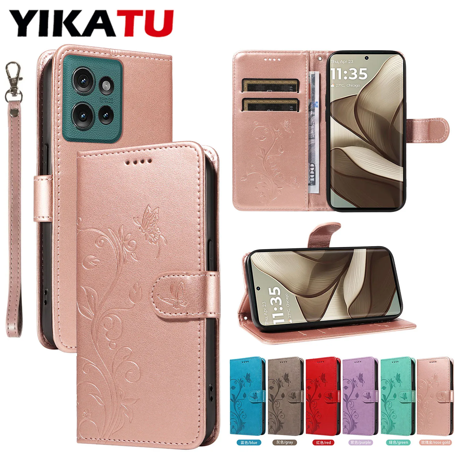 Luxurious Leather Wallet Phone Case with Card Holder and Magnetic Closure