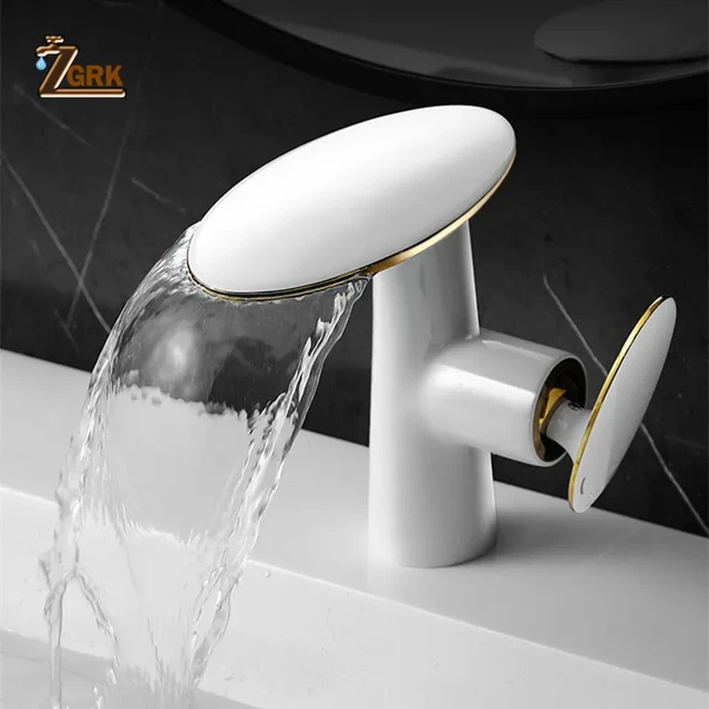 Grifo de cascada para baño, grifería de latón caliente y fría para