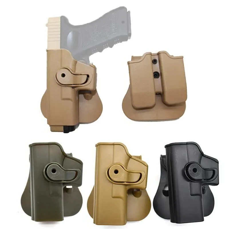 Right Left Gun Holster IMI Glock Gun Case Pistol Holster for Gen 1-4 Glock 17 waist with 9mm Mag Pouch Hunting Accessories