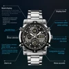 OLEVS 1106 Sport Digital Watch Gift Stainless Steel Watchband Round-dial Wristwatch Week Display Calendar Luminous Alarm 2