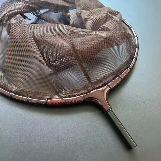 Handmade Bamboo Carbon Metal Insert Fiing Net Head Qui Dry Fierman's Skimmer Net Pole Head Outdoor Cam Travel Gear 3
