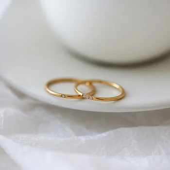 1mm Thin Stainless Steel CZ Inlay Stackable Ring Wedding Band for Women Girl Size 3-10 1