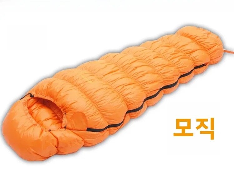 초경량 두꺼운 화이트 구스다운 침낭 (야외용 봄/가을/겨울 아동용 귀여운 애벌레 시리즈)