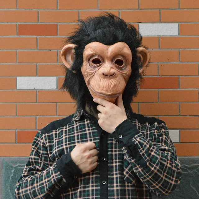 Maschere realistiche in lattice di Orangutan maschera di scimmia animale a  pieno facciale maschera spaventosa festa di Halloween Cosplay Prop  Masquerade Fancy Dress - AliExpress