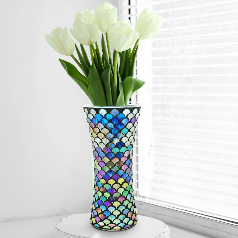 Colorful Scale Glass Mosaic Vase 3