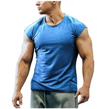

New Fashion SleevelessTT-shirt Men's Summer Leisure Sports Fitness Men's Short-Sleeved Bottoming Shirt