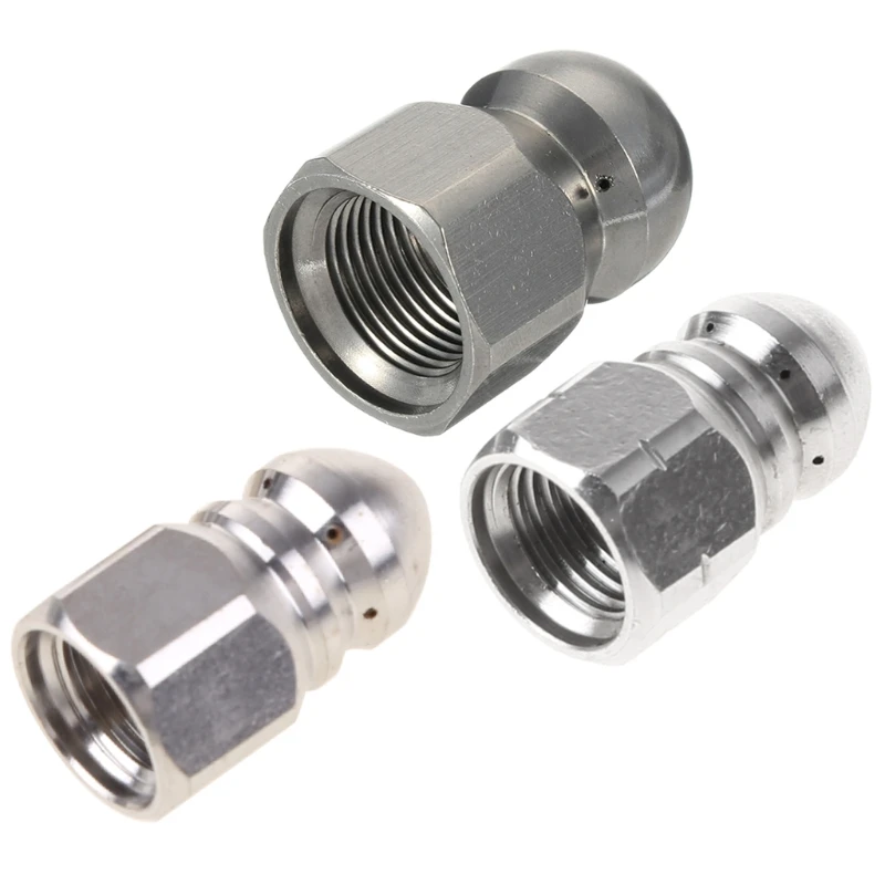Stainless Steel Pressure Washer Jet Nozzle Bsp Female Rotary Sewer Cleaning Nozzle Pipe Drain Wash Head Tools 157A