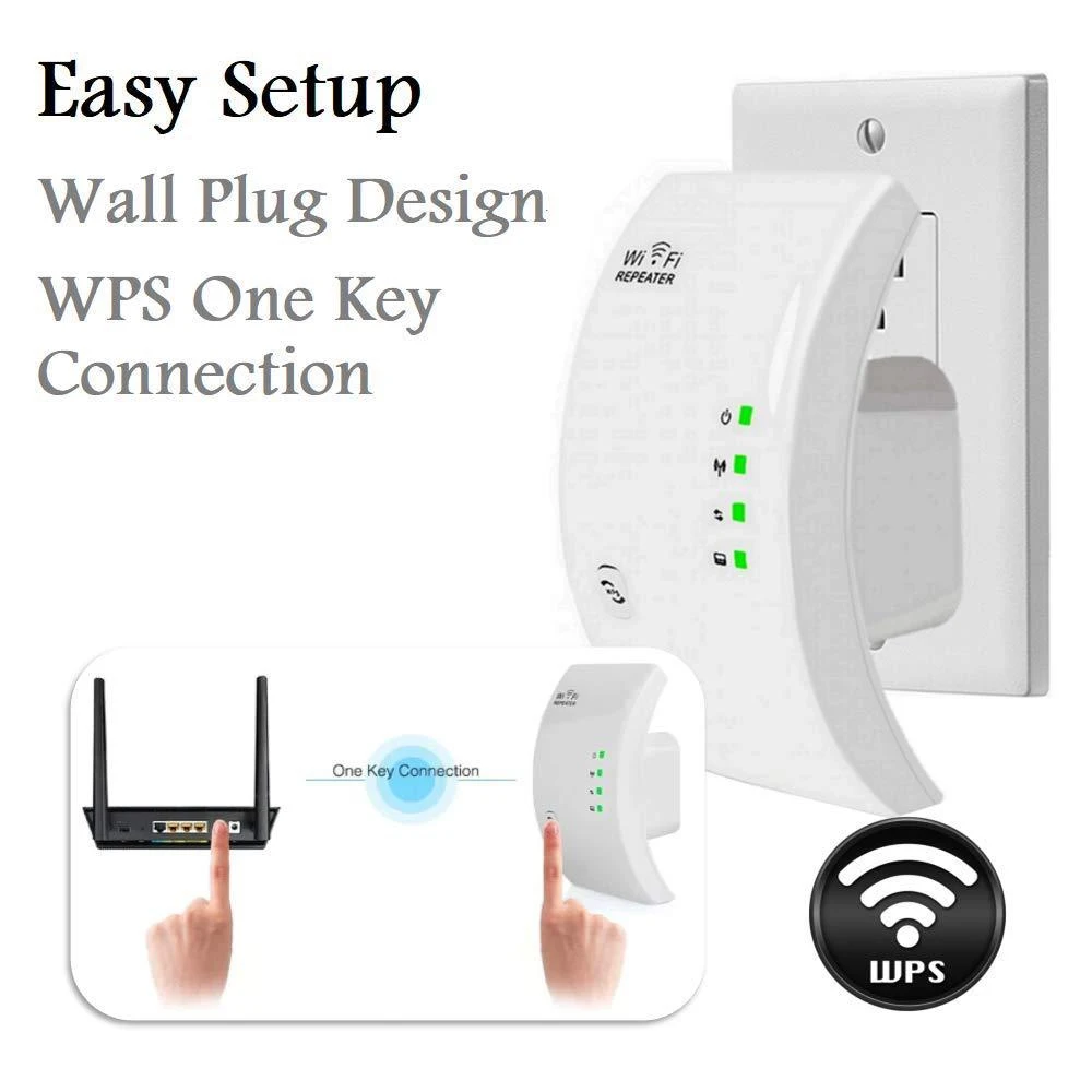 thumbnail image 1 of Repetidor WiFi inalámbrico, enrutador extensor de WiFi, amplificador de señal WiFi, repetidor de largo alcance, punto de acceso de repetidor WiFi de 300 Mbps, 1 of 4