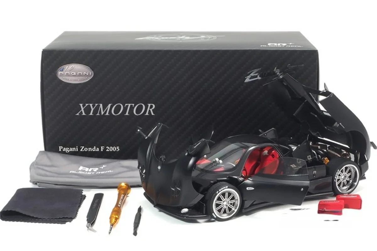 

1/18 Almost Real GFor Pagani Zonda F 2005 Geneva Show Diecast Model Car Silver/Matte black gifts toys Hobby Collection Ornaments