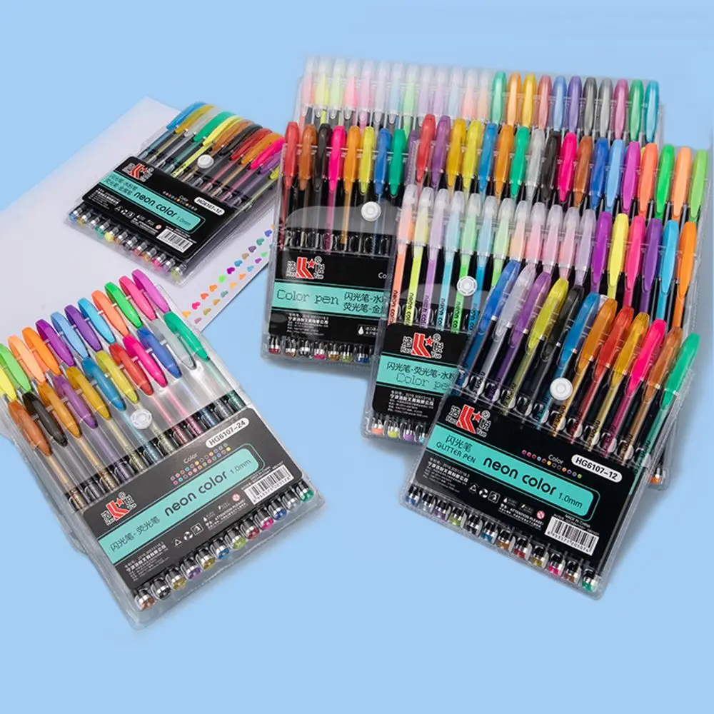 12/24/36/48/Set Colors Gel Pens Set Glitter Gel Pen For Adult