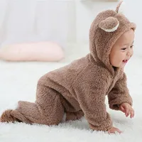 Newborn Baby Rompers Winter Warm Fleece Bebe Boys Girl Costume Infant Girls Clothing Animal Overall Baby Jumpsuits Xmas Outfit 3