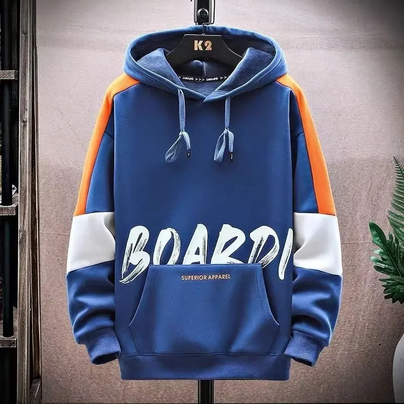 

Мужская одежда с модным принтом в Корейском стиле, осенняя мужская толстовка, флисовая куртка для подростков, Уличная Повседневная Толстовка, толстовка с рукавами-фонариками, 2022