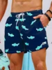 Summer New Men's Shorts Swimming Pants Drawstring Retro Fashion Print Holiday Beach Holiday Hawaiian Micro Elastic Shorts 3