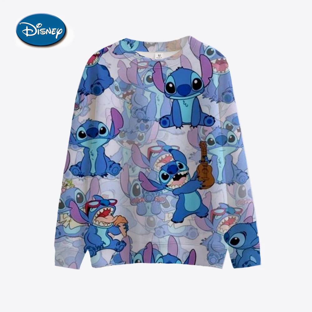 thumbnail image 1 of Sudadera con capucha de cuello redondo con estampado de Stitch de Disney nueva de 2024 para mujer, estética para estudiantes, animación, Stitch, blusa estampada para mujer, 1 of 4
