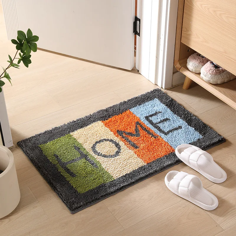 

Light Luxury Velvet Jacquard Doorstep Mat Bathroom Entrance Water Absorbing and Non Slip Mat