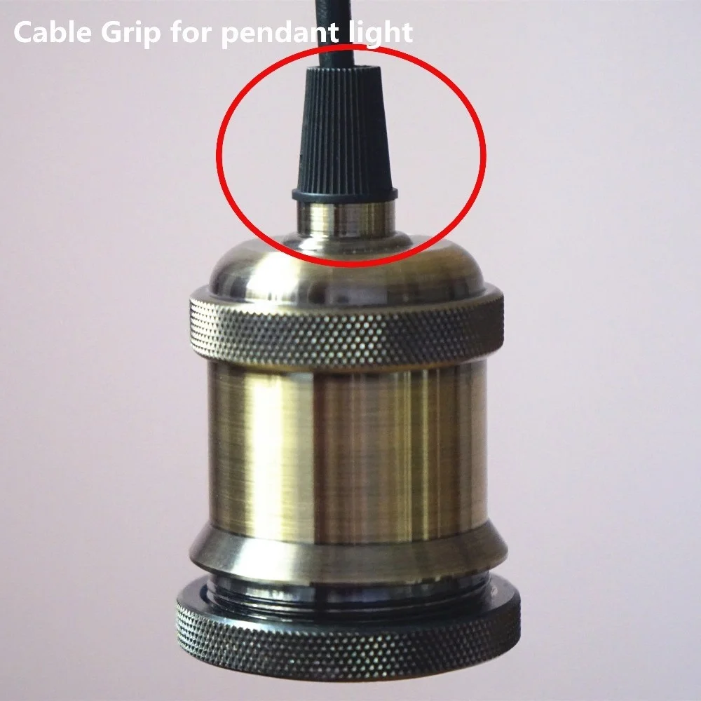 60pcs Strain Reliefs Cable Gland Connectors Cord Grips For Wiring, Pendant Hanging Light, Ceiling Lighting Black Plastic